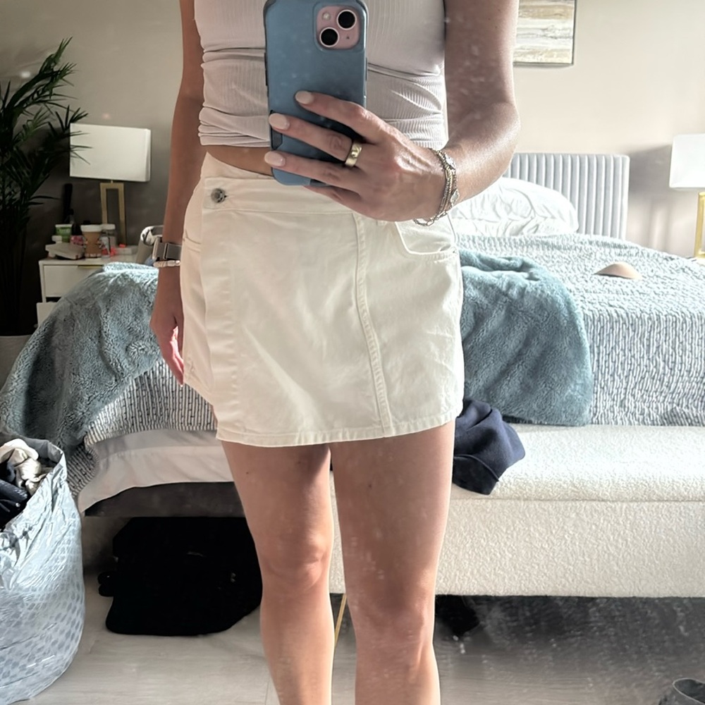 Zara White Jean skort